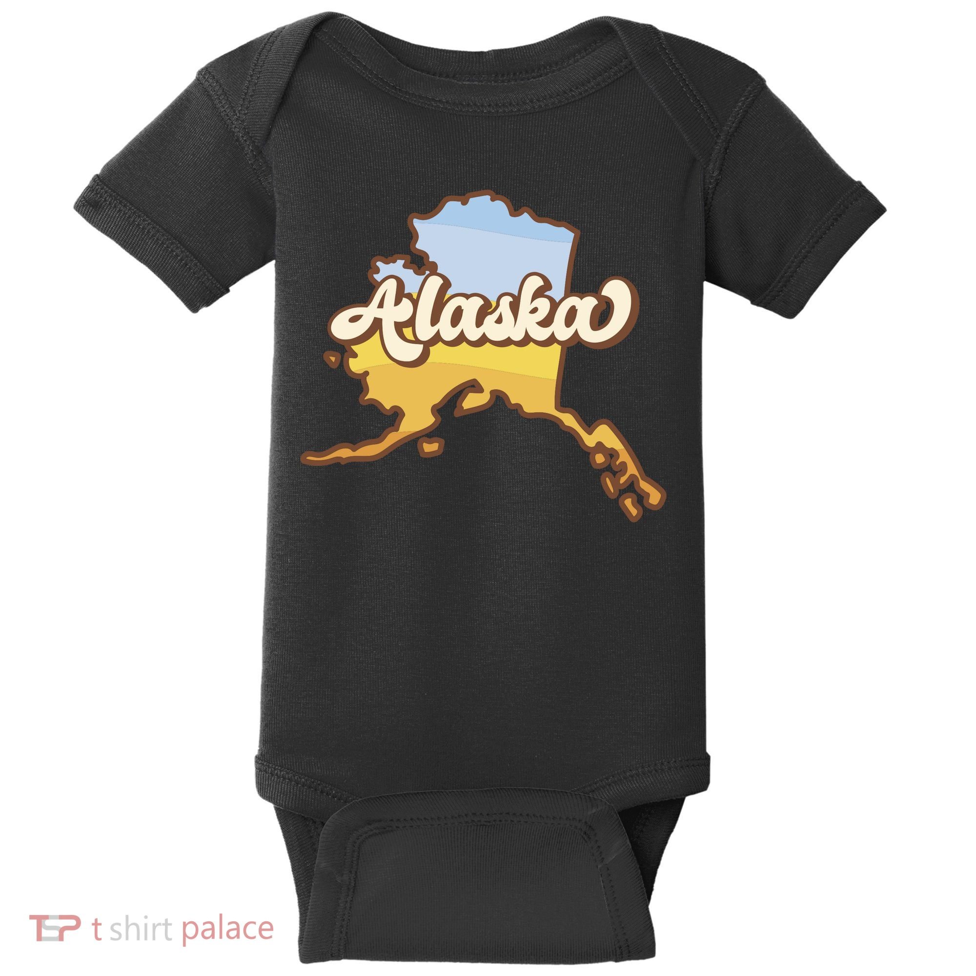 Retro Alaska State Logo Baby Bodysuit