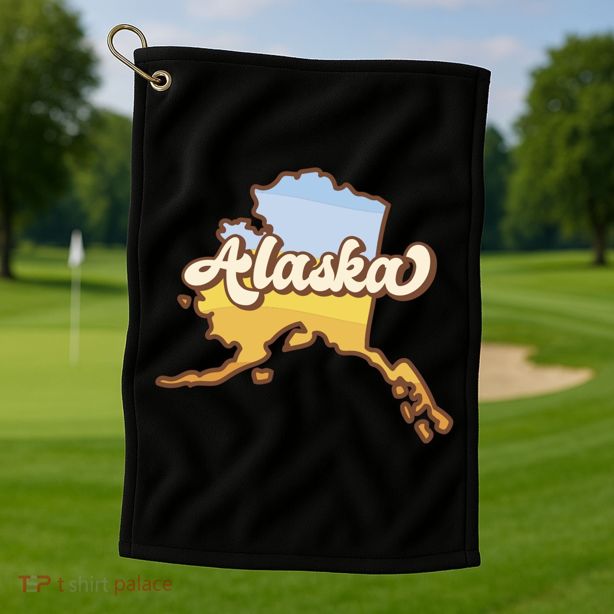 Retro Alaska State Logo Golf Towel