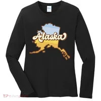 Retro Alaska State Logo Women's Long Sleeve Shirt thumb 0