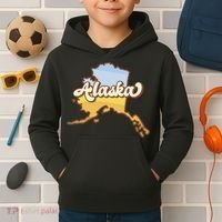 Retro Alaska State Logo Kids Hoodie thumb 2