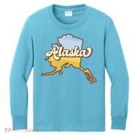 Retro Alaska State Logo Kids Long Sleeve Shirt thumb 0