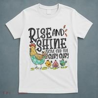 Rise And Shine Give God The Glory Funny Chicken Christian T-Shirt thumb 5