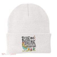 Rise And Shine Give God The Glory Funny Chicken Christian Beanie thumb 0