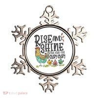 Rise And Shine Give God The Glory Funny Chicken Christian Ornament thumb 0