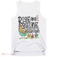 Rise And Shine Give God The Glory Funny Chicken Christian Tank Top thumb 0