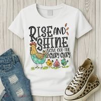 Rise And Shine Give God The Glory Funny Chicken Christian Women's T-Shirt thumb 3