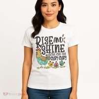 Rise And Shine Give God The Glory Funny Chicken Christian Women's T-Shirt thumb 4