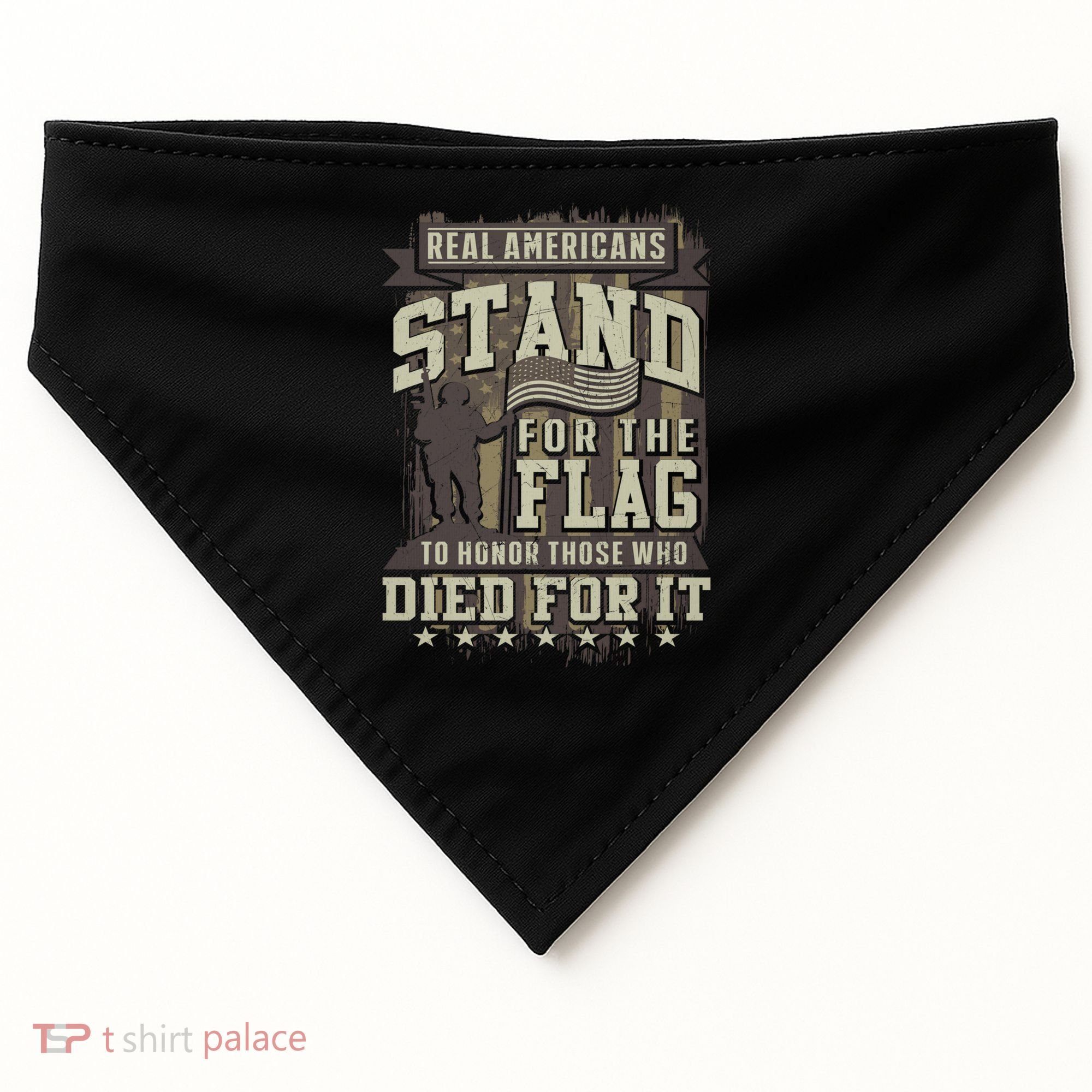 Real Americans Stand For The Flag To Honor The Fallen Gift USA-Made Doggie Bandana