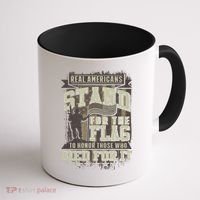 Real Americans Stand For The Flag To Honor The Fallen Gift Coffee Mug thumb 1