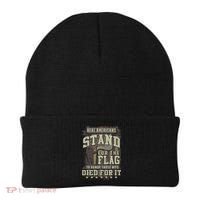 Real Americans Stand For The Flag To Honor The Fallen Gift Beanie thumb 0
