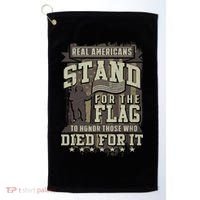 Real Americans Stand For The Flag To Honor The Fallen Gift Golf Towel thumb 0