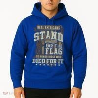 Real Americans Stand For The Flag To Honor The Fallen Gift Hoodie thumb 2