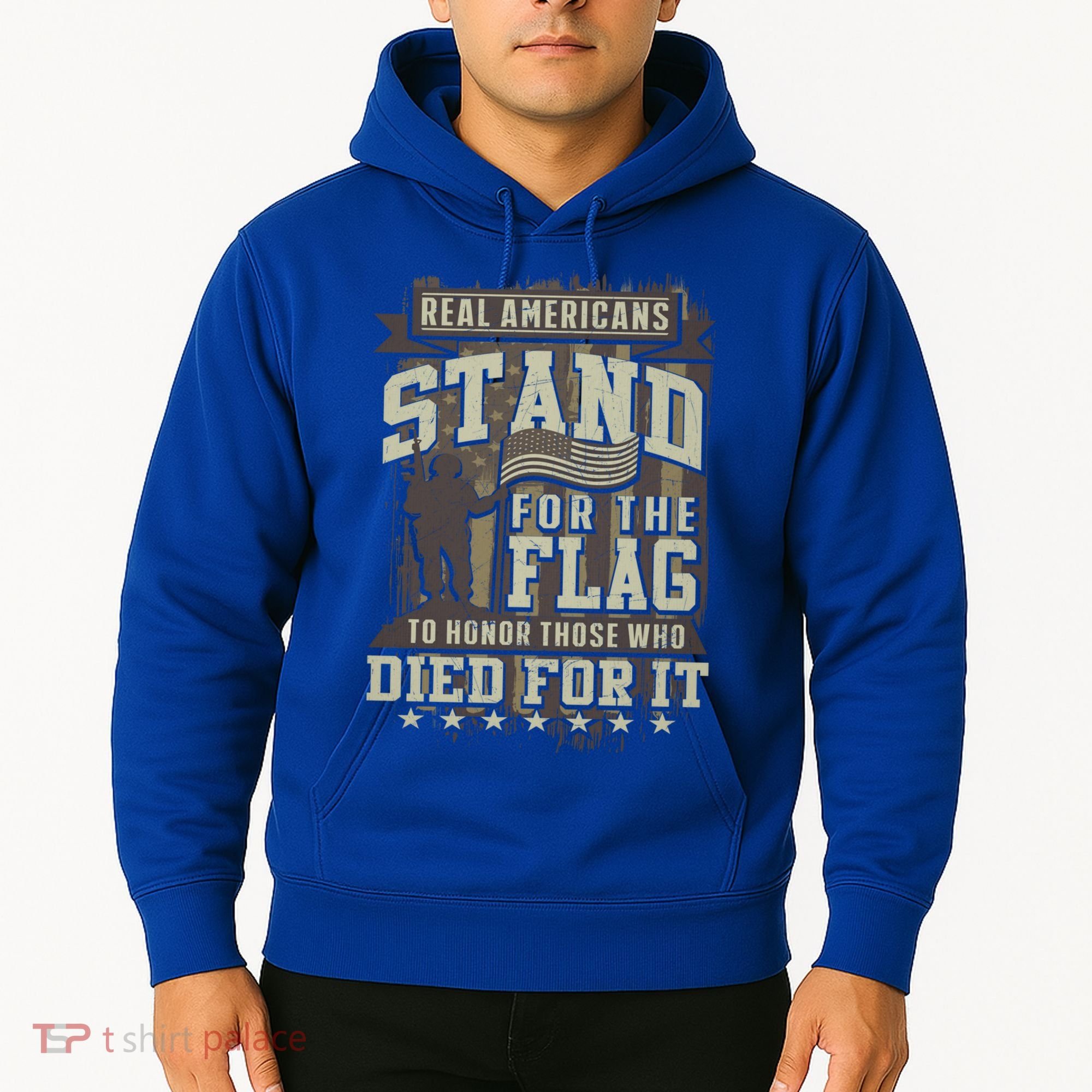 Real Americans Stand For The Flag To Honor The Fallen Gift Hoodie
