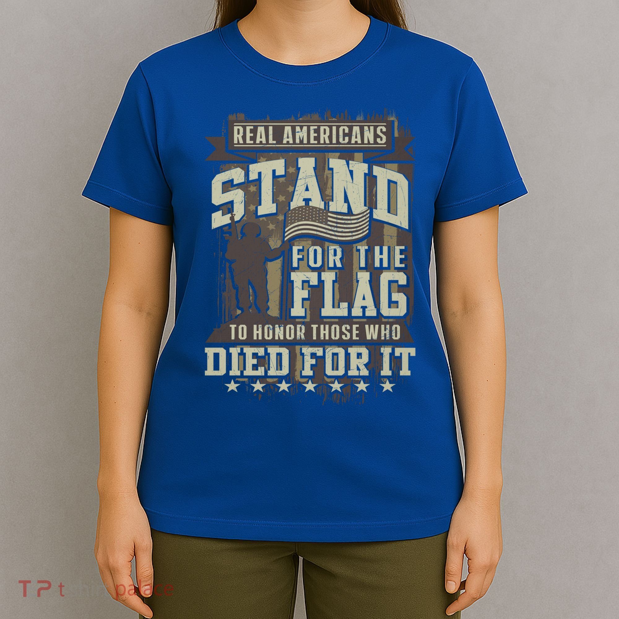 Real Americans Stand For The Flag To Honor The Fallen Gift T-Shirt