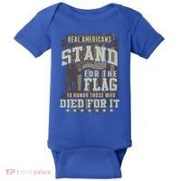 Real Americans Stand For The Flag To Honor The Fallen Gift Baby Bodysuit thumb 0