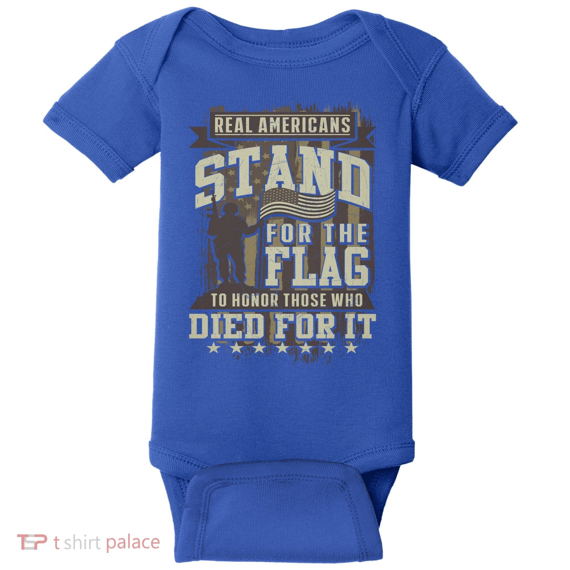 Real Americans Stand For The Flag To Honor The Fallen Gift Baby Bodysuit