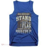 Real Americans Stand For The Flag To Honor The Fallen Gift Tank Top thumb 0