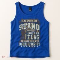 Real Americans Stand For The Flag To Honor The Fallen Gift Tank Top thumb 2