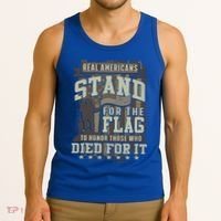 Real Americans Stand For The Flag To Honor The Fallen Gift Tank Top thumb 3