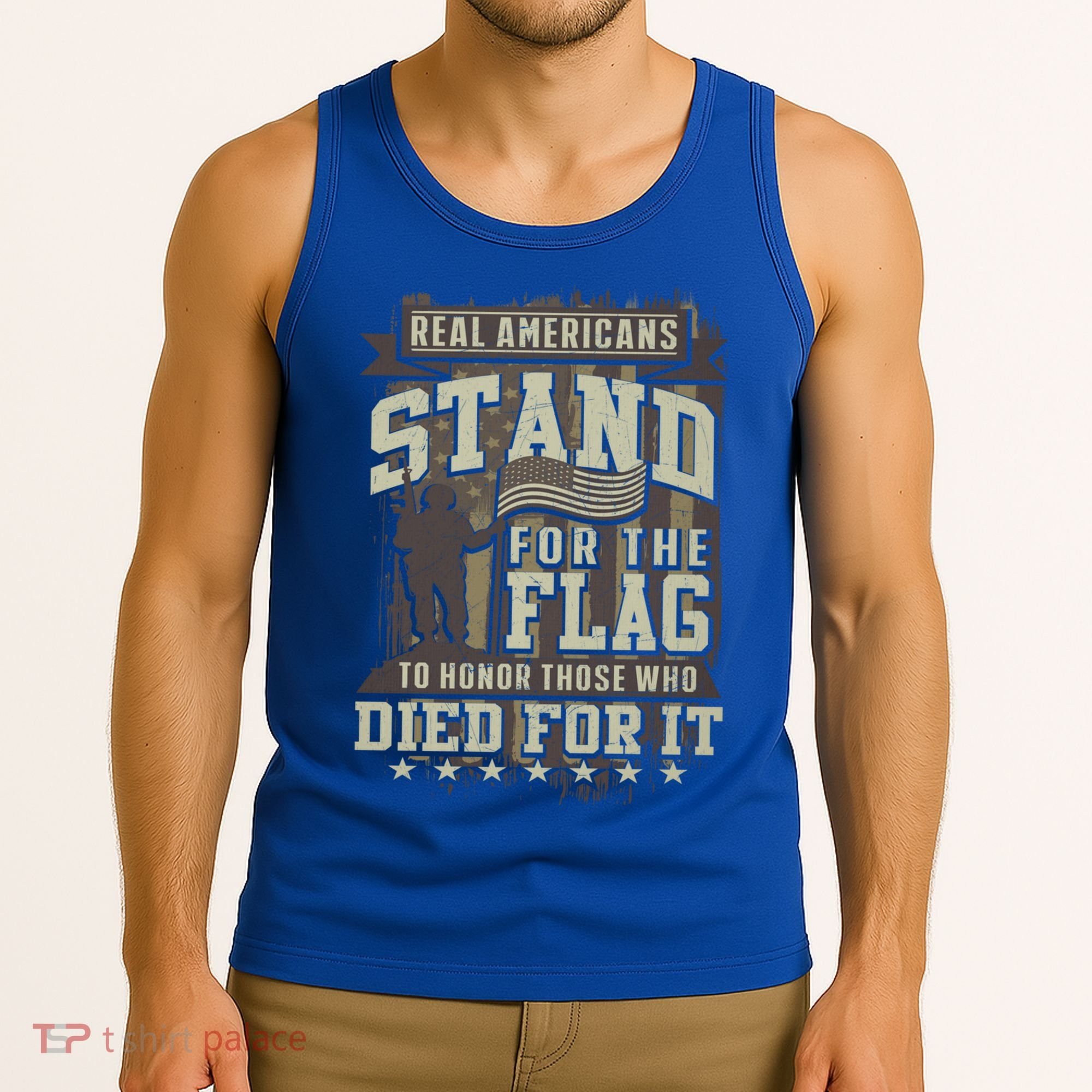 Real Americans Stand For The Flag To Honor The Fallen Gift Tank Top