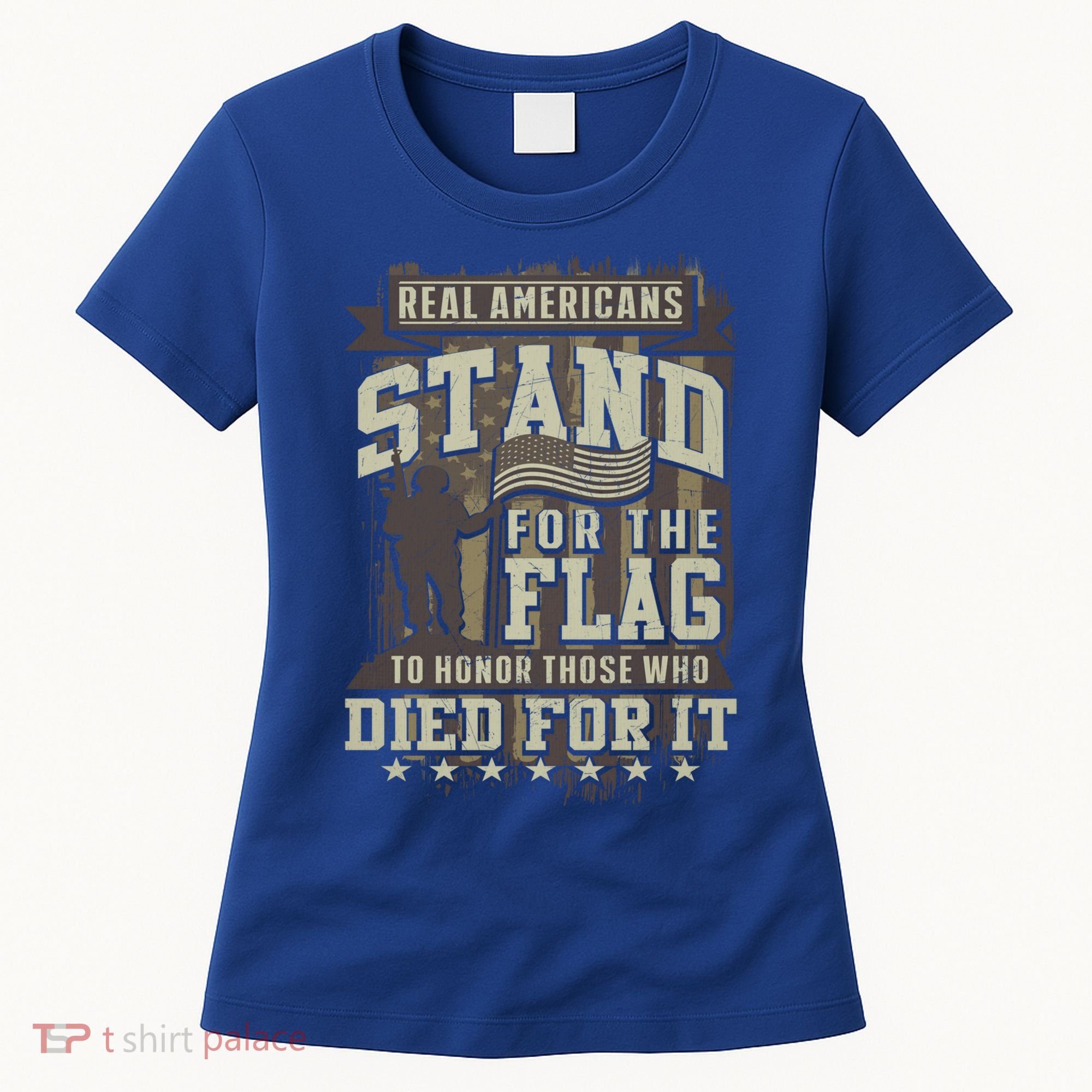 Real Americans Stand For The Flag To Honor The Fallen Gift Women's T-Shirt