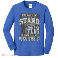 Real Americans Stand For The Flag To Honor The Fallen Gift Kids Long Sleeve Shirt thumb 0