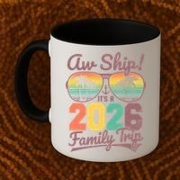 Retro Aw Ship It's A 2026 Family Trip Vacation Coffee Mug thumb 2