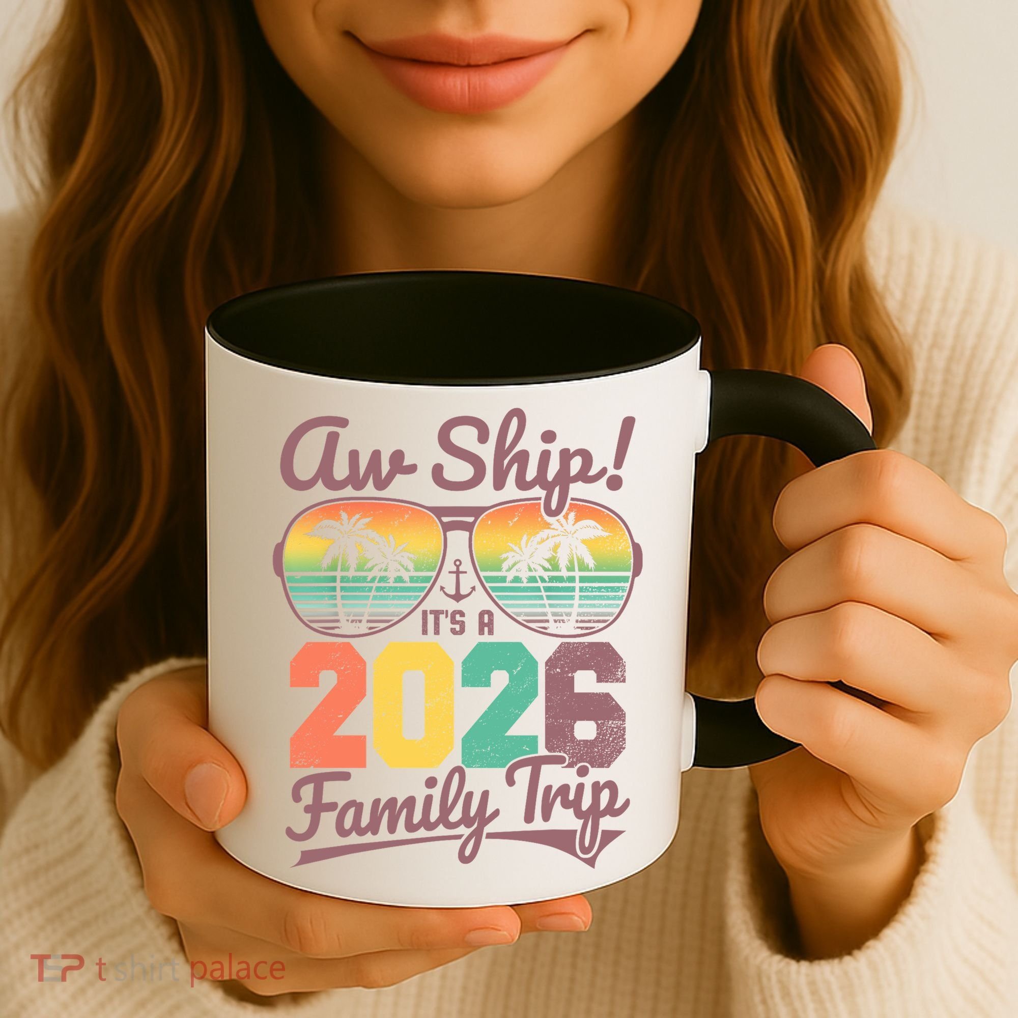 Retro Aw Ship It's A 2026 Family Trip Vacation Coffee Mug