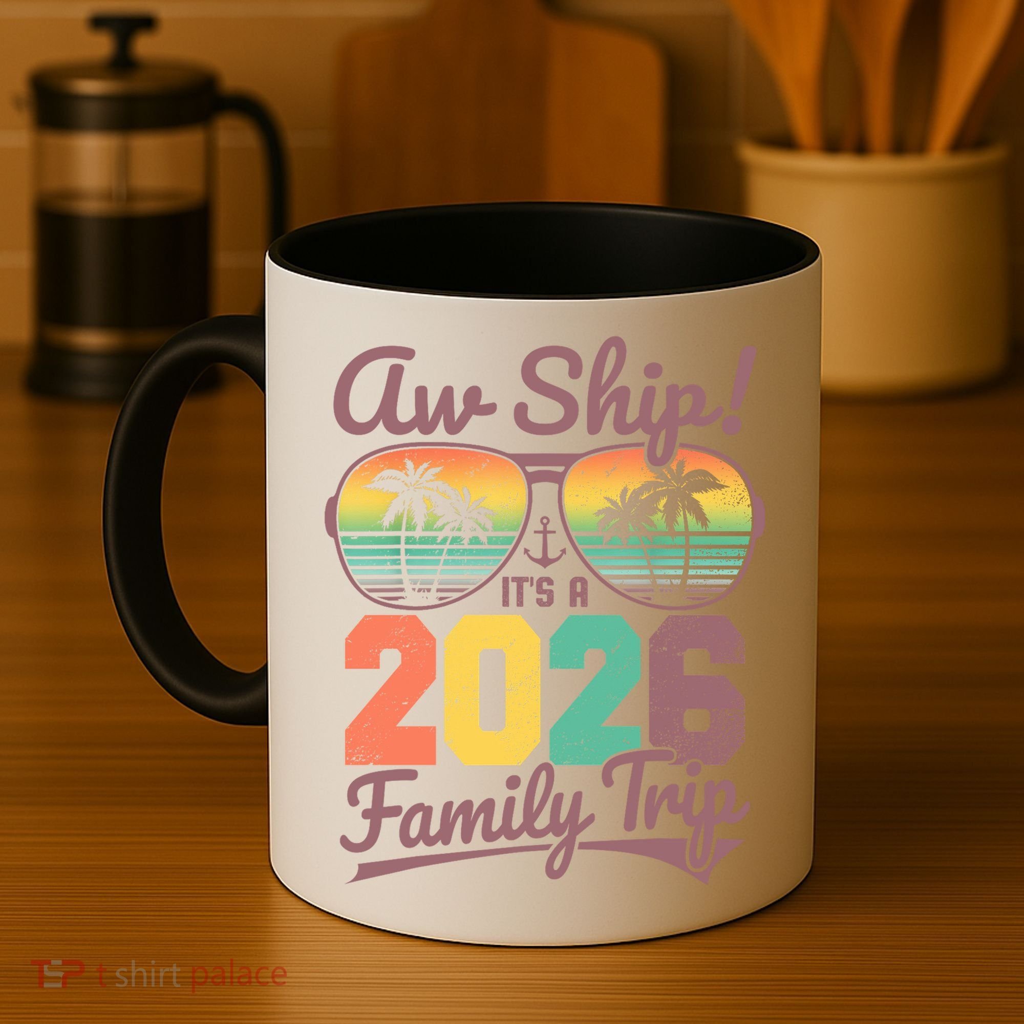 Retro Aw Ship It's A 2026 Family Trip Vacation Coffee Mug