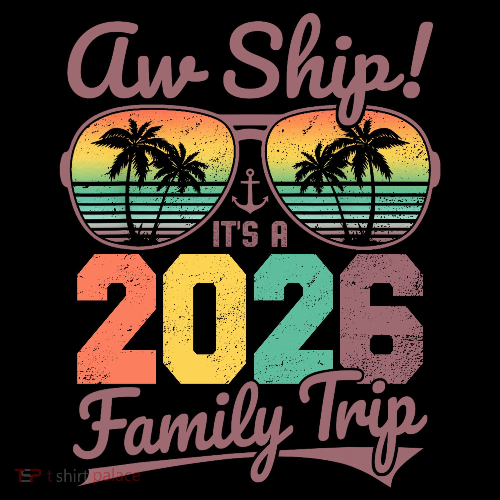 Retro Aw Ship It's A 2026 Family Trip Vacation Coffee Mug