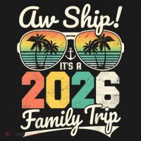 Retro Aw Ship It's A 2026 Family Trip Vacation Women's Hoodie thumb 2