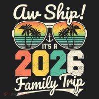 Retro Aw Ship It's A 2026 Family Trip Vacation Tumbler thumb 3