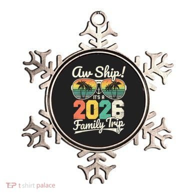 Retro Aw Ship It's A 2026 Family Trip Vacation Ornament