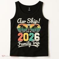 Retro Aw Ship It's A 2026 Family Trip Vacation Tank Top thumb 2