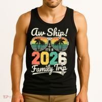 Retro Aw Ship It's A 2026 Family Trip Vacation Tank Top thumb 3