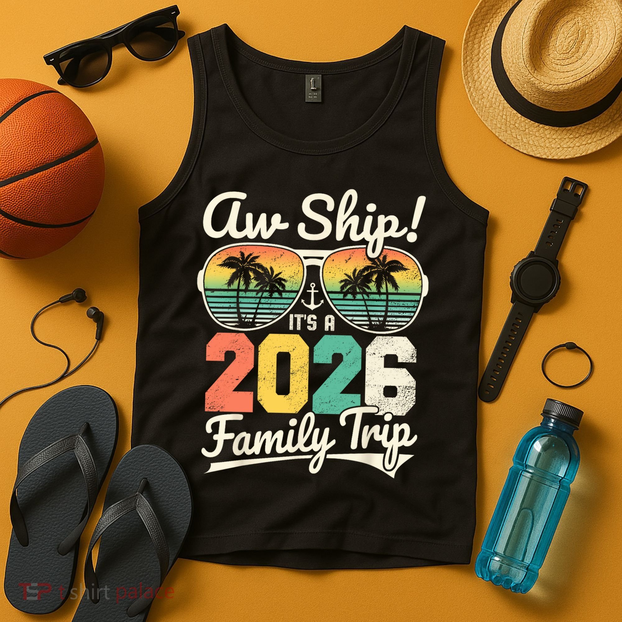 Retro Aw Ship It's A 2026 Family Trip Vacation Tank Top