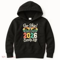 Retro Aw Ship It's A 2026 Family Trip Vacation Kids Hoodie thumb 0