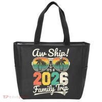 Retro Aw Ship It's A 2026 Family Trip Vacation Tote Bag thumb 0
