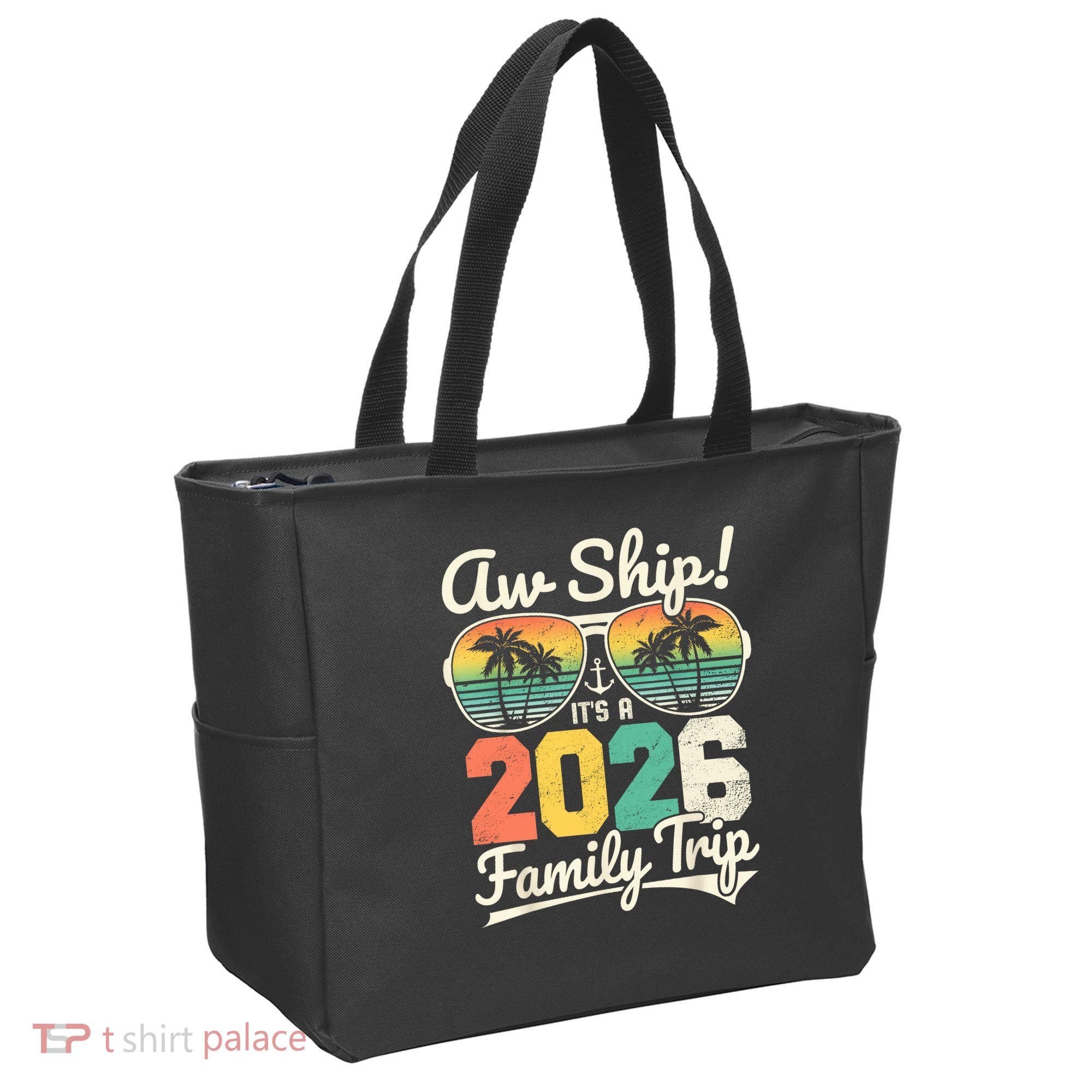 Retro Aw Ship It's A 2026 Family Trip Vacation Tote Bag