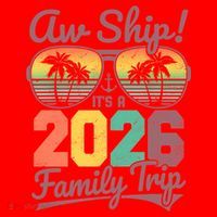 Retro Aw Ship It's A 2026 Family Trip Vacation Santa Hat thumb 1