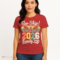 Retro Aw Ship It's A 2026 Family Trip Vacation Women's T-Shirt thumb 4