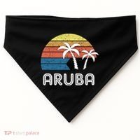 Retro Aruba Souvenir Cool Gift Ruba Vacationers Gift USA-Made Doggie Bandana thumb 0
