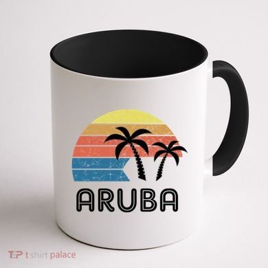Retro Aruba Souvenir Cool Gift Ruba Vacationers Gift Coffee Mug back