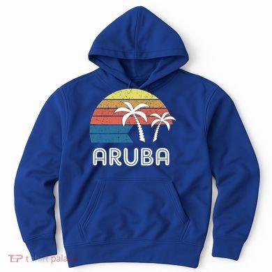 Retro Aruba Souvenir Cool Gift Ruba Vacationers Gift Hoodie