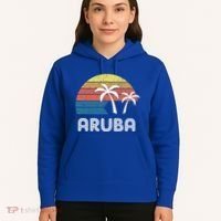 Retro Aruba Souvenir Cool Gift Ruba Vacationers Gift Hoodie thumb 5