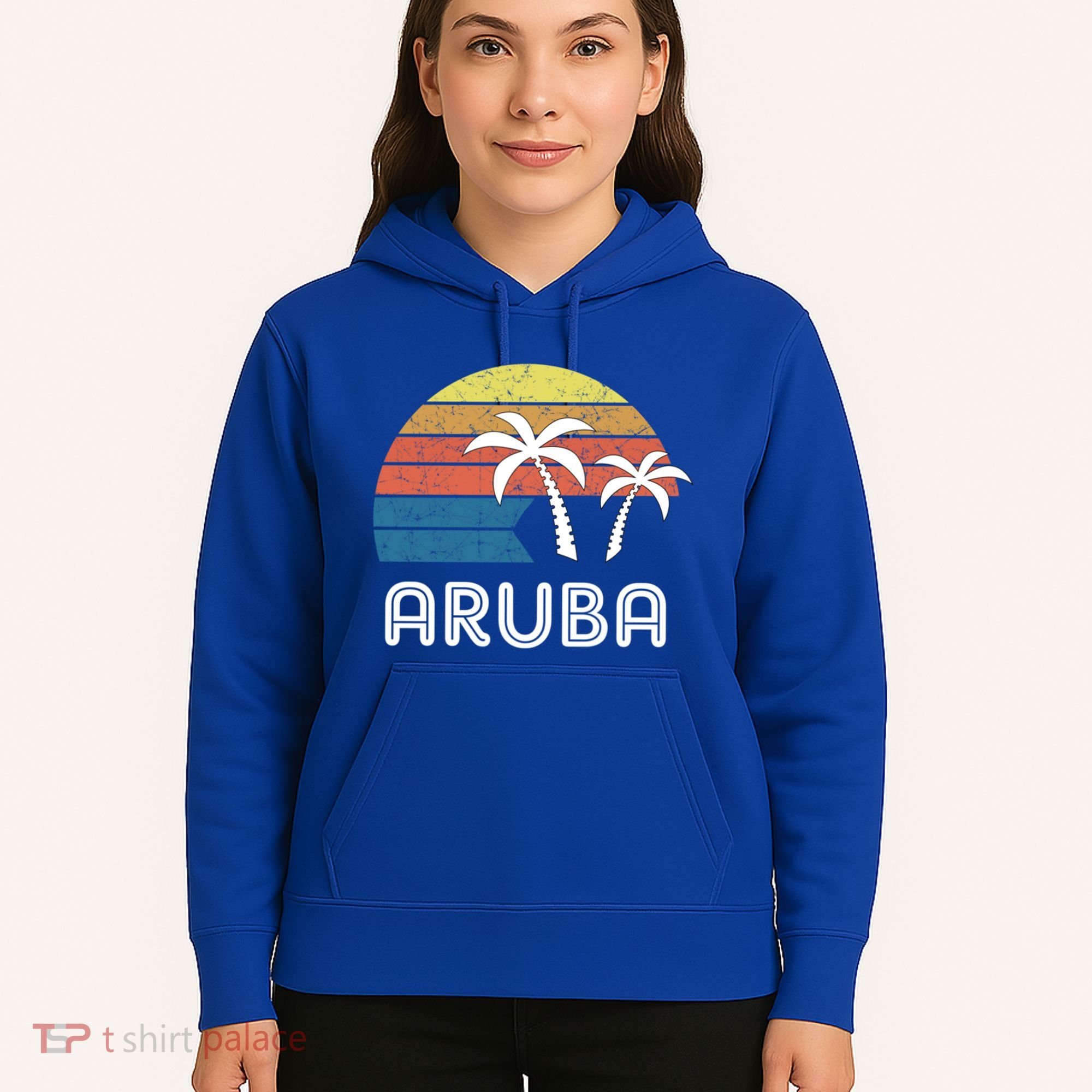 Retro Aruba Souvenir Cool Gift Ruba Vacationers Gift Hoodie