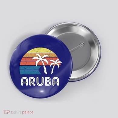 Retro Aruba Souvenir Cool Gift Ruba Vacationers Gift Button