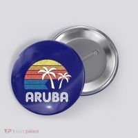 Retro Aruba Souvenir Cool Gift Ruba Vacationers Gift Button thumb 0