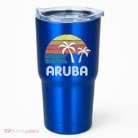 Retro Aruba Souvenir Cool Gift Ruba Vacationers Gift Tumbler thumb 0