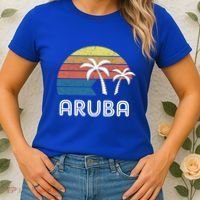 Retro Aruba Souvenir Cool Gift Ruba Vacationers Gift Women's T-Shirt thumb 2